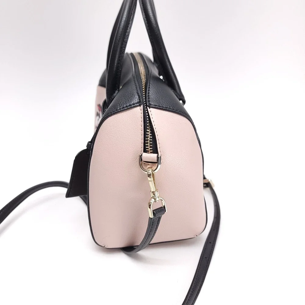 Kate Spade Disney Minnie Mouse Satchel‎ Crossbody Bag Black Pink Leather K4760
